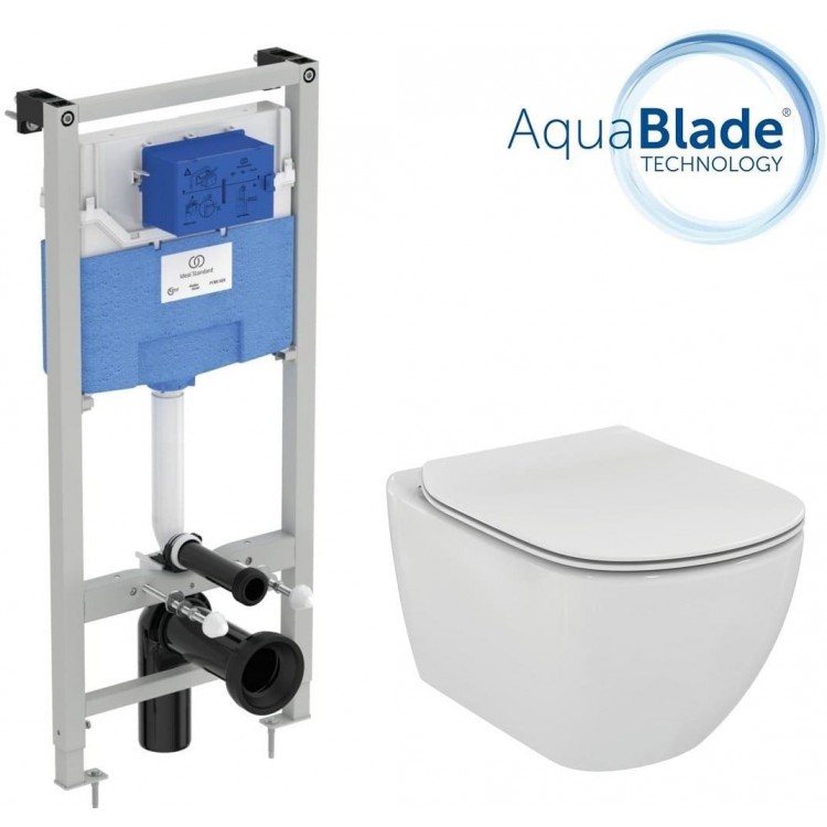 SET Унитаз подвесной с инсталляцией Ideal Standard Tesi Aquablade SET Унитаз подвесной с инсталляцией Ideal Standard Tesi Aquablade